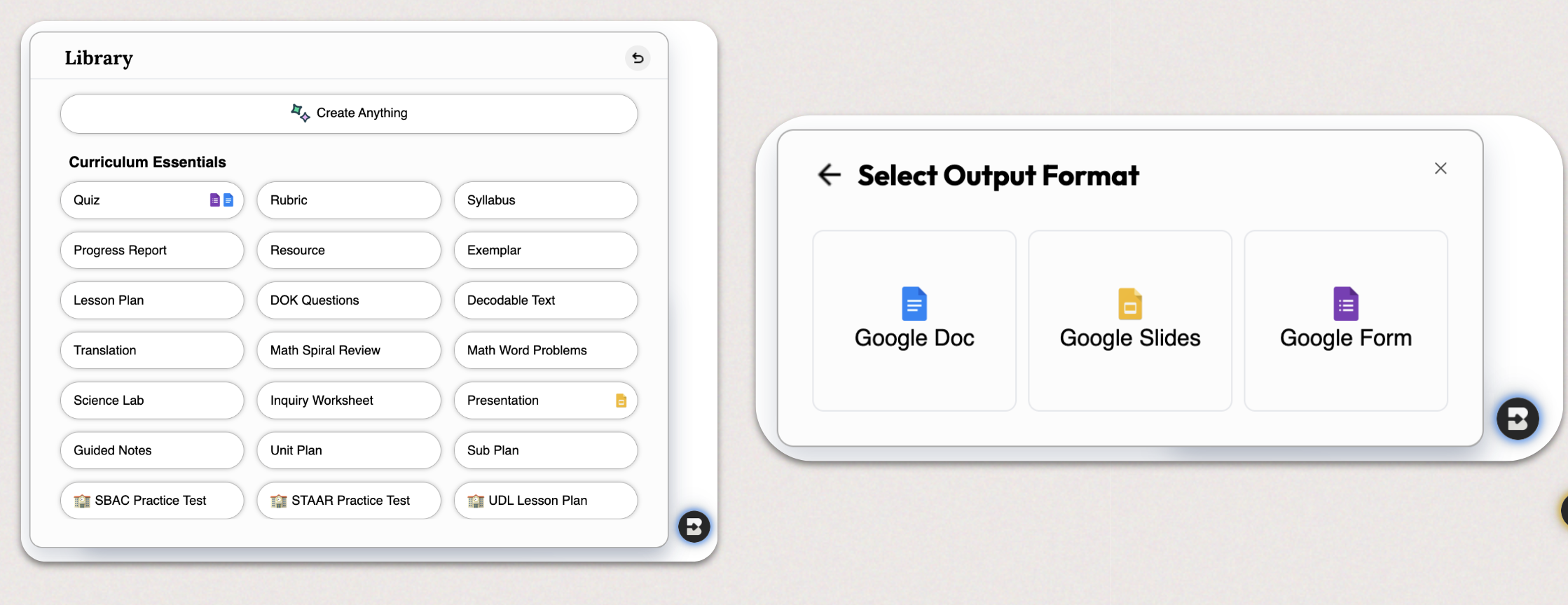 The "Create Anything" feature from their slide deck.